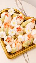 Flower Marshmallow Heart-shaped Gift Box Orange