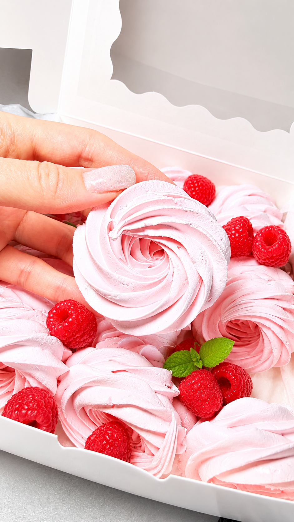 Raspberry Marshmallow Scroll Gift Box