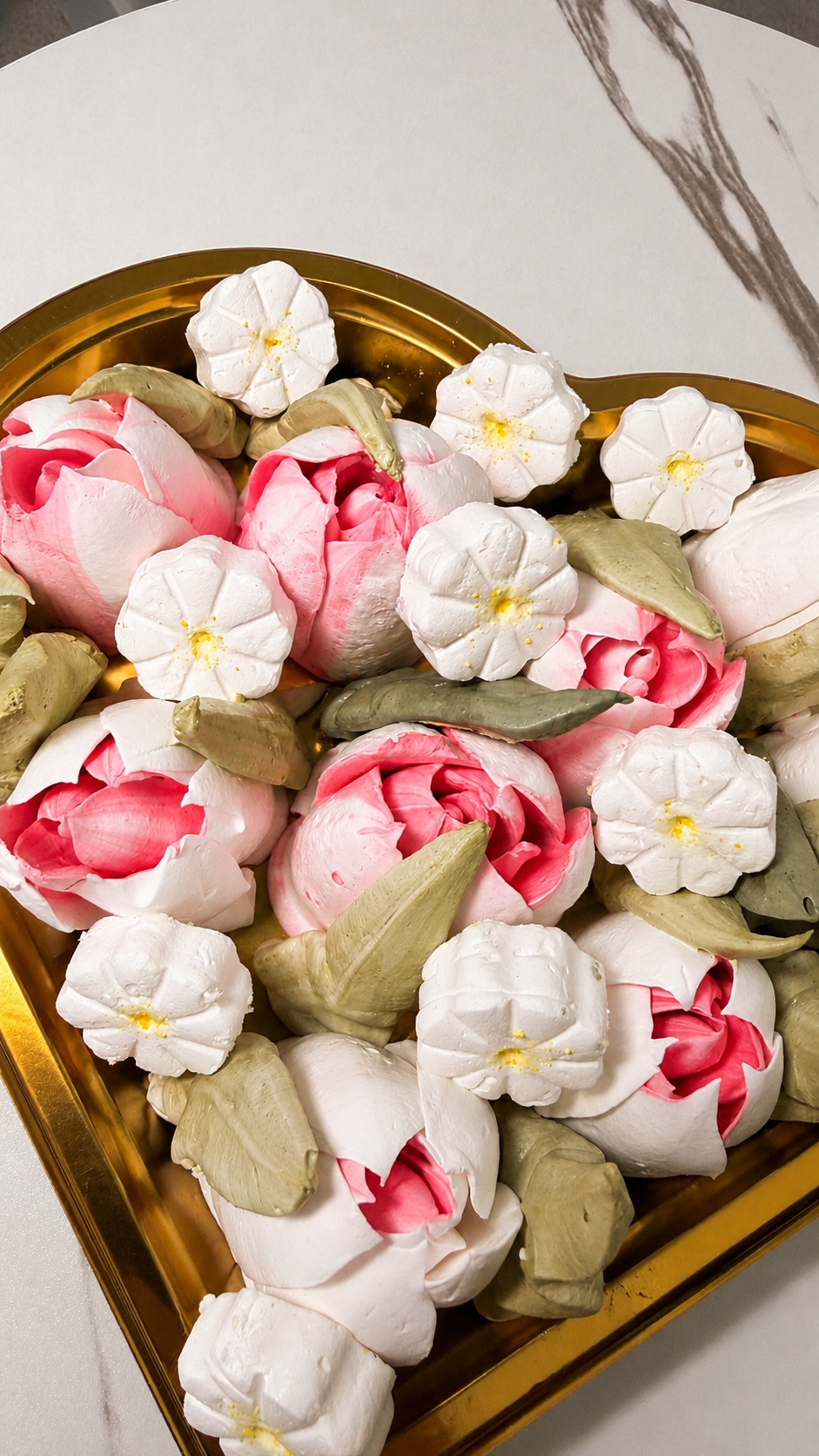Flower Marshmallow Heart-shaped Gift Box Pink